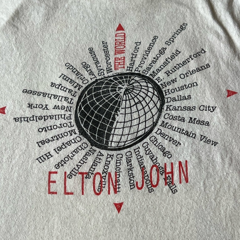 Vtg 80’s Elton John 1989 1990 The World Tour Concert T Shirt XL Made In USA - Picture 7 of 12